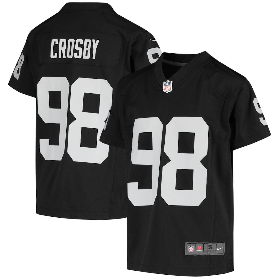 Maxx Crosby #98 Las Vegas Raiders Game Jersey - Youth | Black
