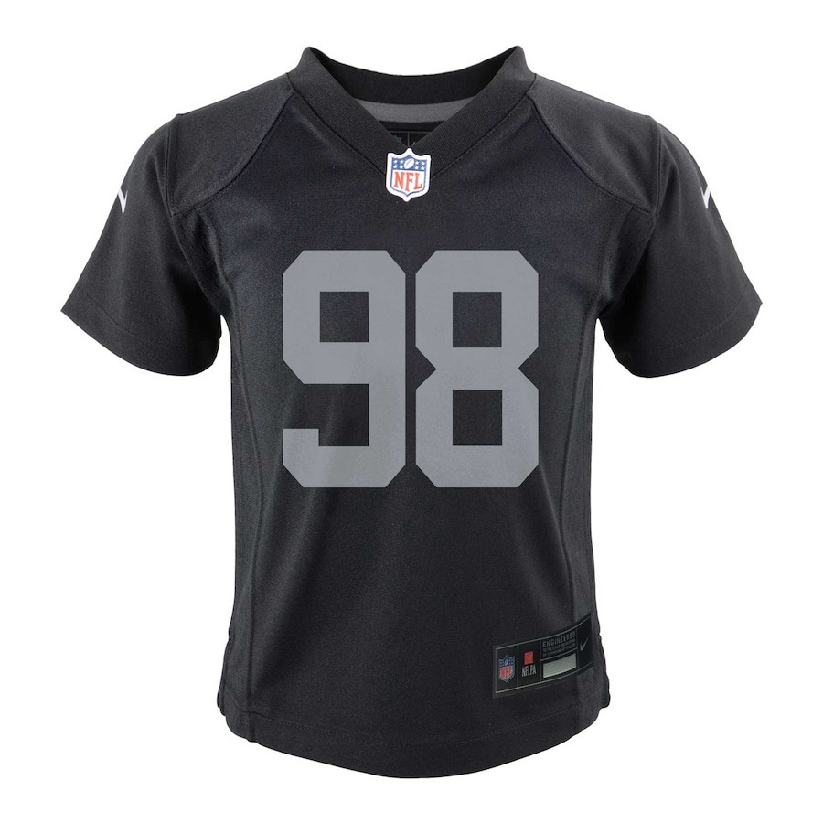 Alternative view of Maxx Crosby #98 Las Vegas Raiders Game Jersey - Youth | Black