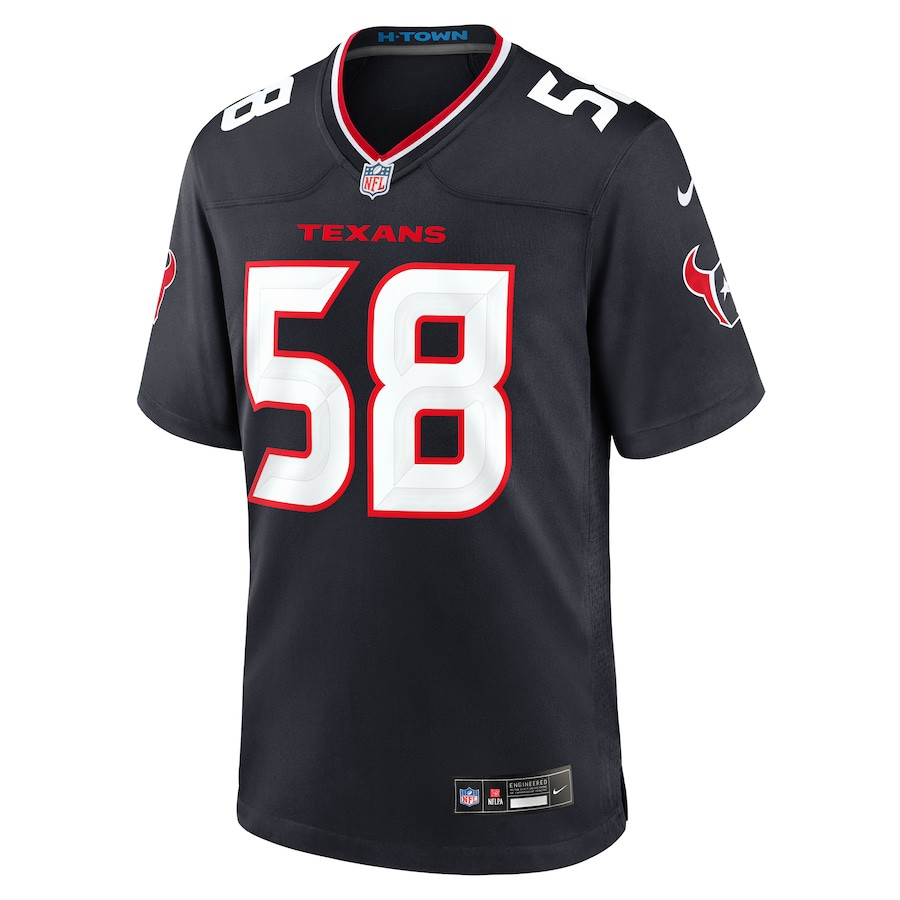 Alternative view of McTelvin Agim #58 Houston Texans Game Jersey - Men's | Navy