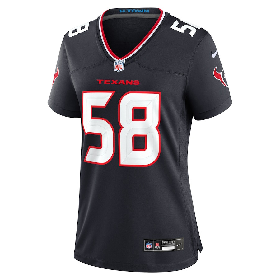 Alternative view of McTelvin Agim #58 Houston Texans Game Jersey - Women's | Navy