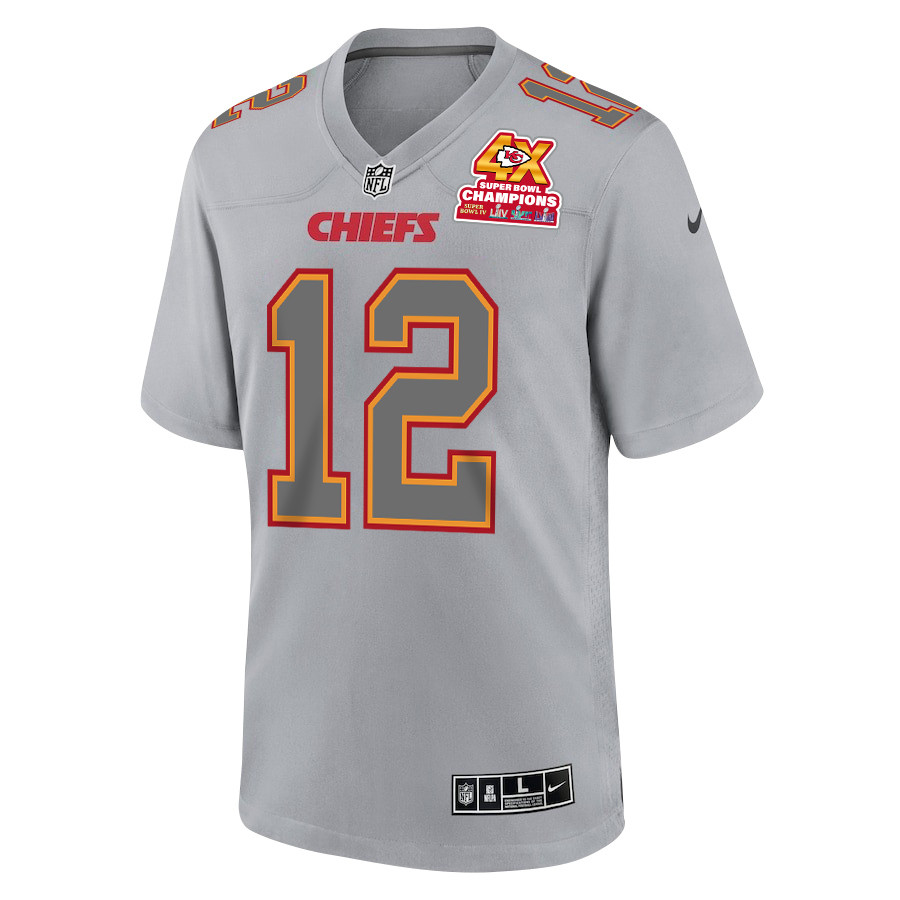 Alternative view of Mecole Hardman #12 Kansas City Chiefs Super Bowl LVIII Champions 4X Game Jersey - Men's | Gray