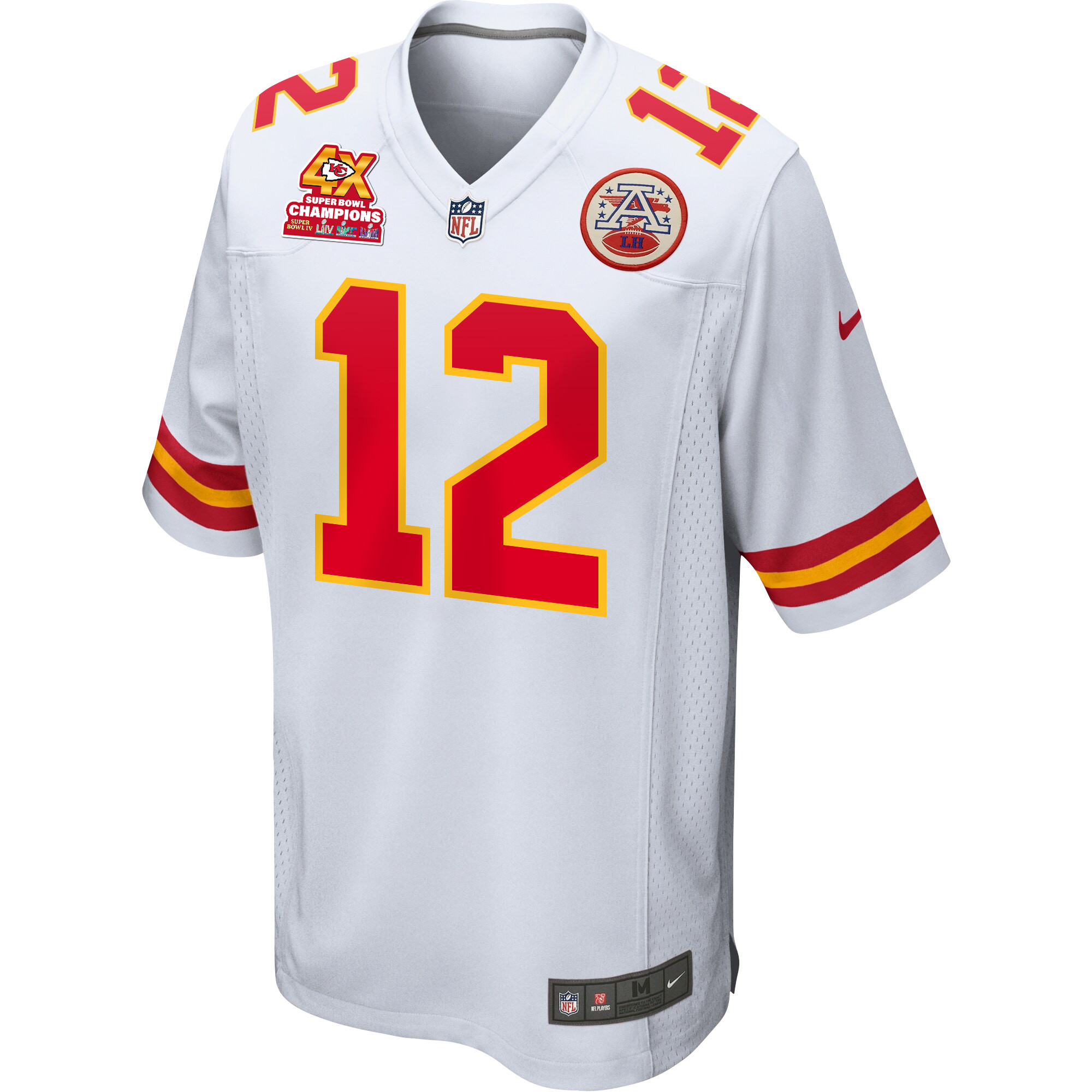 Alternative view of Mecole Hardman #12 Kansas City Chiefs Super Bowl LVIII Champions 4X Game Jersey - Men's | White