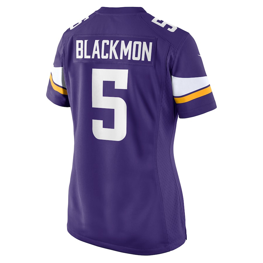 Mekhi Blackmon #5 Minnesota Vikings Game Jersey - Women's | Purple - Image 3
