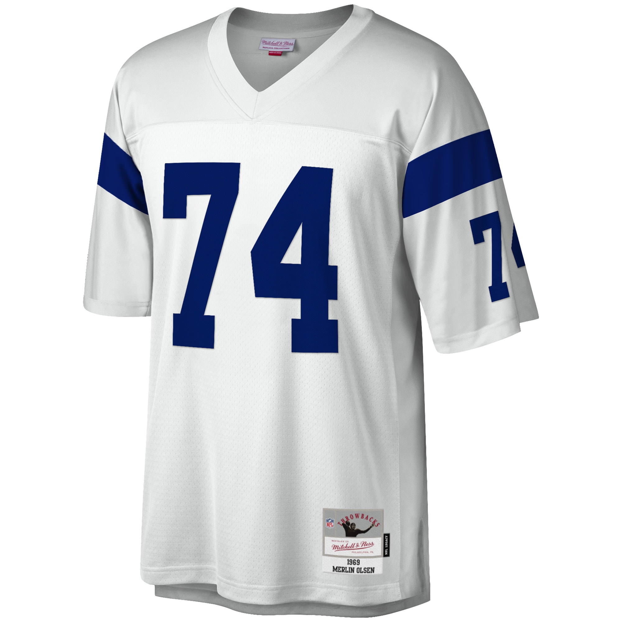 Alternative view of Merlin Olsen Mitchell & Ness Los Angeles Rams Game Jersey - Men's