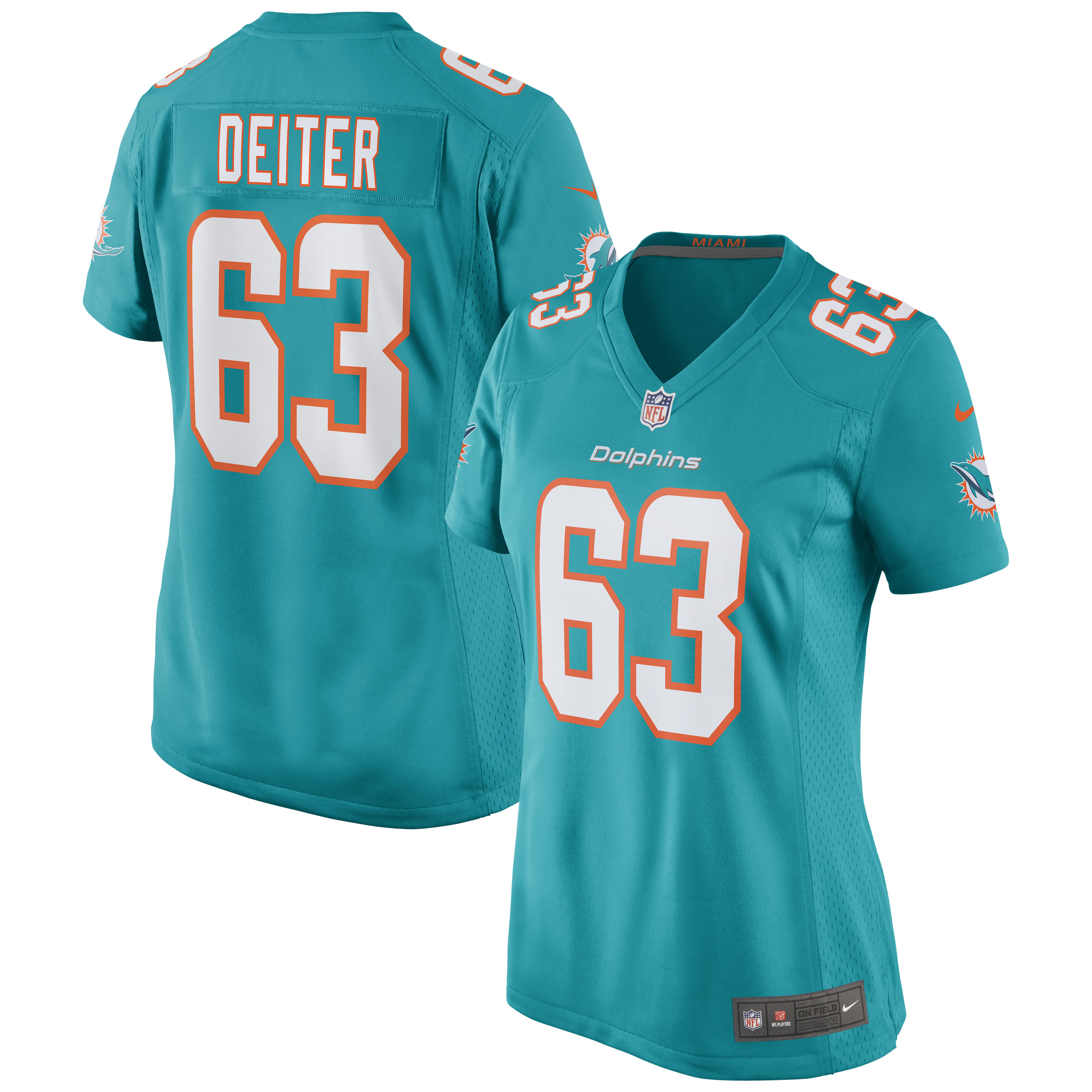 Michael Deiter Miami Dolphins Game Jersey - Women's