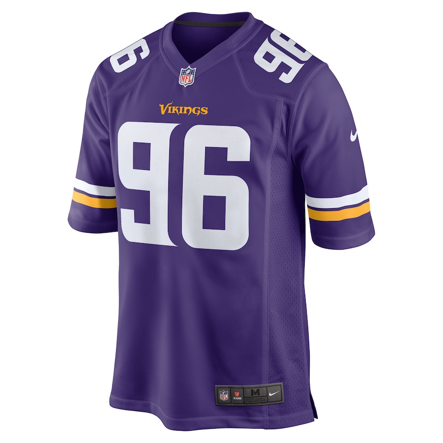 Alternative view of Michael Dogbe #96 Minnesota Vikings Game Jersey - Men's | Purple