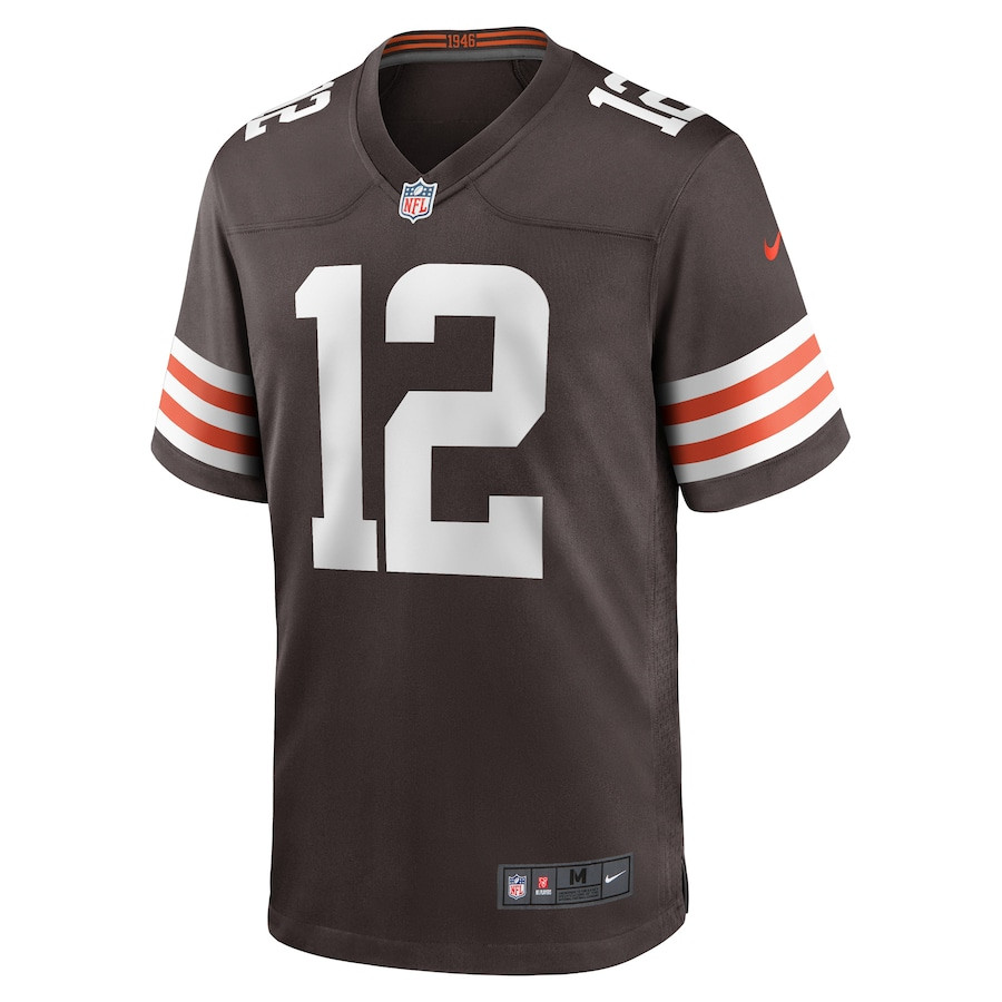 Alternative view of Michael Woods II #12 Cleveland Browns Game Jersey - Men's | Brown