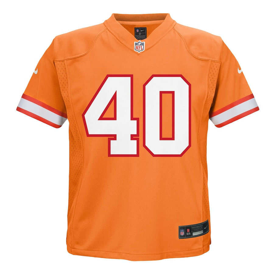 Alternative view of Mike Alstott #40 Tampa Bay Buccaneers Game Jersey - Youth | Orange