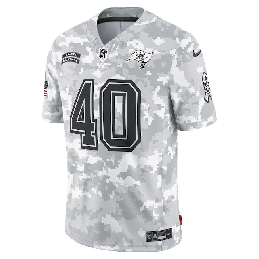 Alternative view of Mike Alstott #40 Tampa Bay Buccaneers Salute To Service Limited Jersey - Men's | Arctic Camo