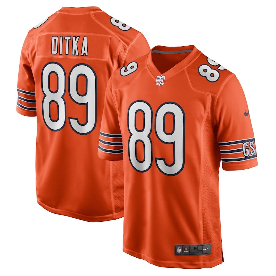 Mike Ditka #89 Chicago Bears Game Jersey - Men's | Orange