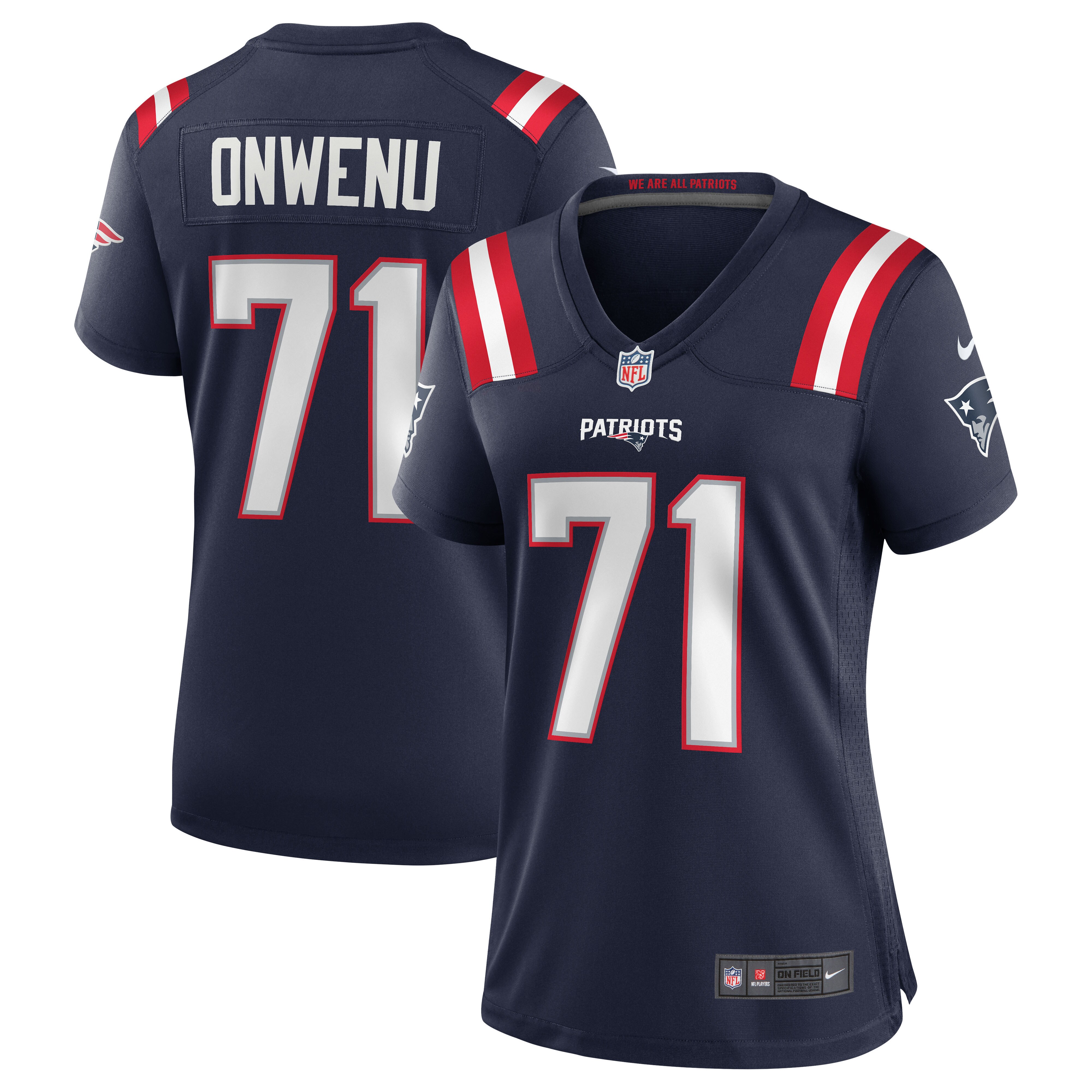 Mike Onwenu New England Patriots Game Jersey - Women's