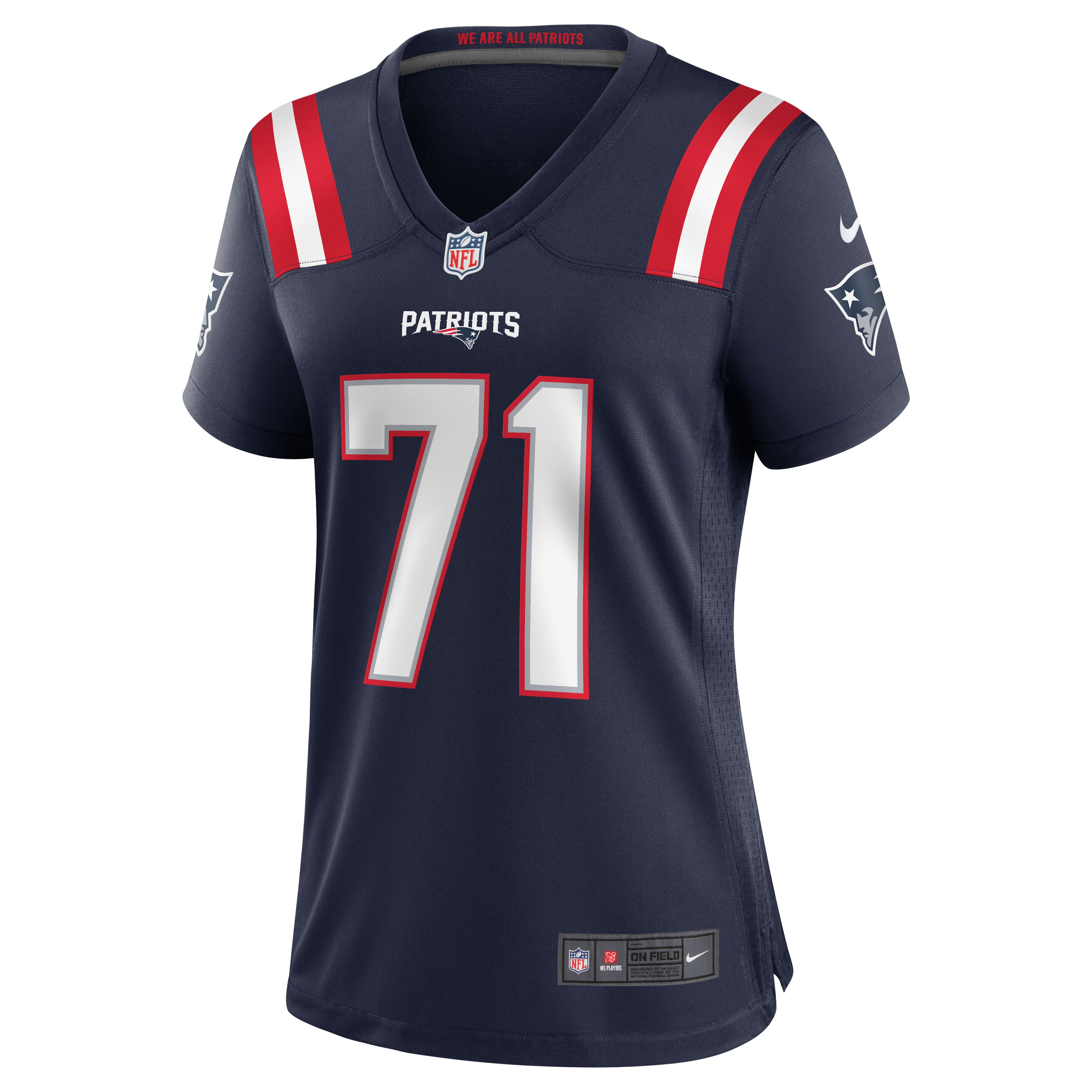 Alternative view of Mike Onwenu New England Patriots Game Jersey - Women's