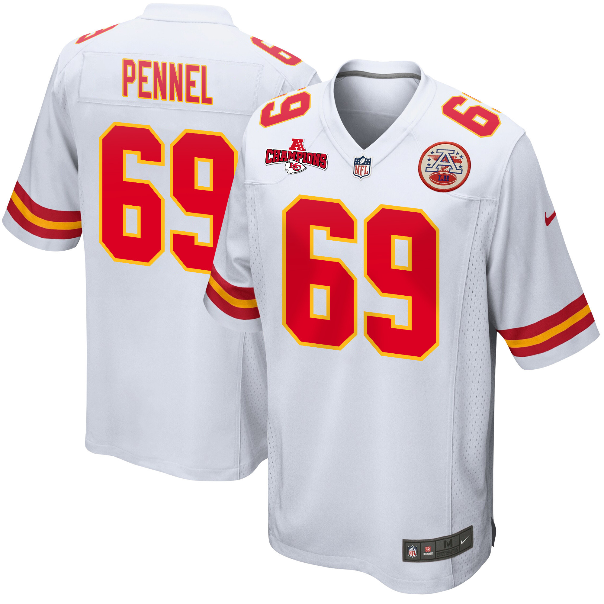 Mike Pennel #69 Kansas City Chiefs Game Jersey - Men's | White