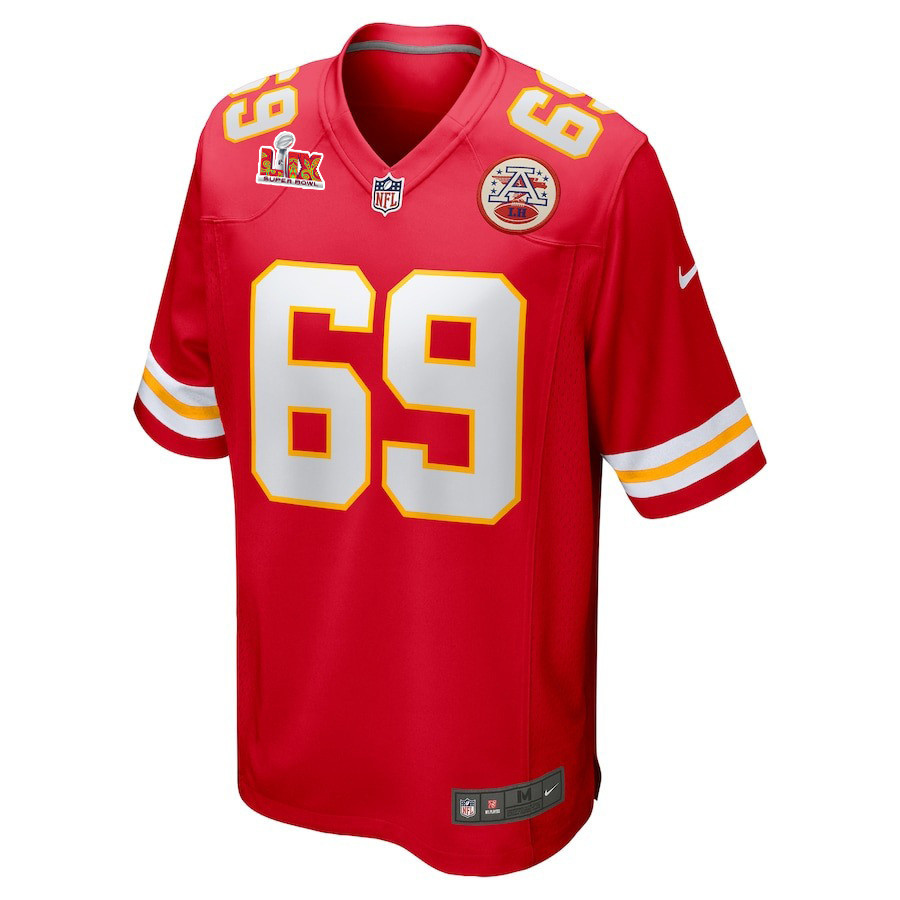 Alternative view of Mike Pennel #69 Kansas City Chiefs Super Bowl LIX Game Jersey - Youth | Red