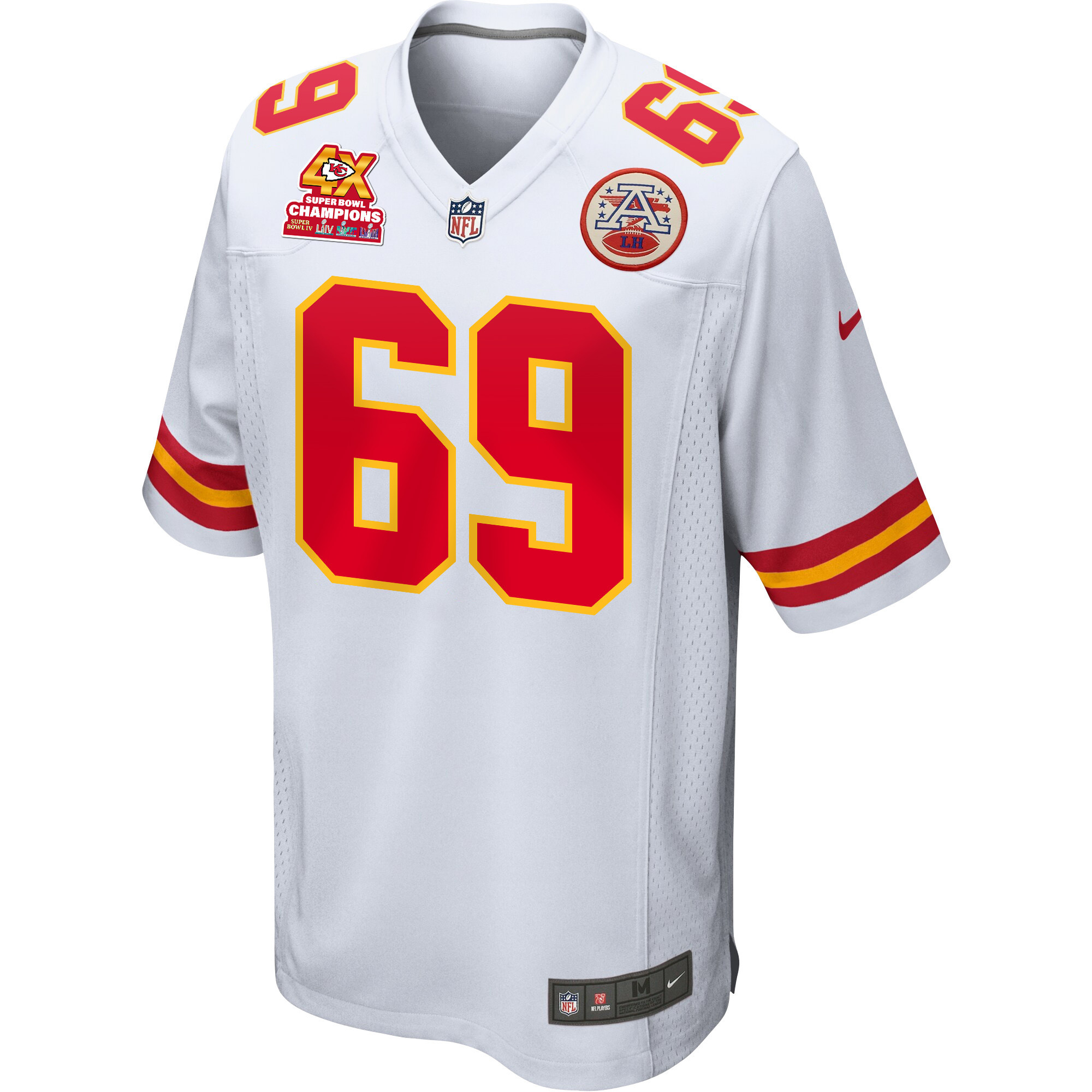 Alternative view of Mike Pennel #69 Kansas City Chiefs Super Bowl LVIII Champions 4X Game Jersey - Men's | White