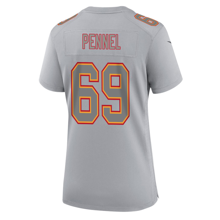 Alternative view of Mike Pennel #69 Kansas City Chiefs Super Bowl LVIII Champions 4X Game Jersey - Women's | Gray