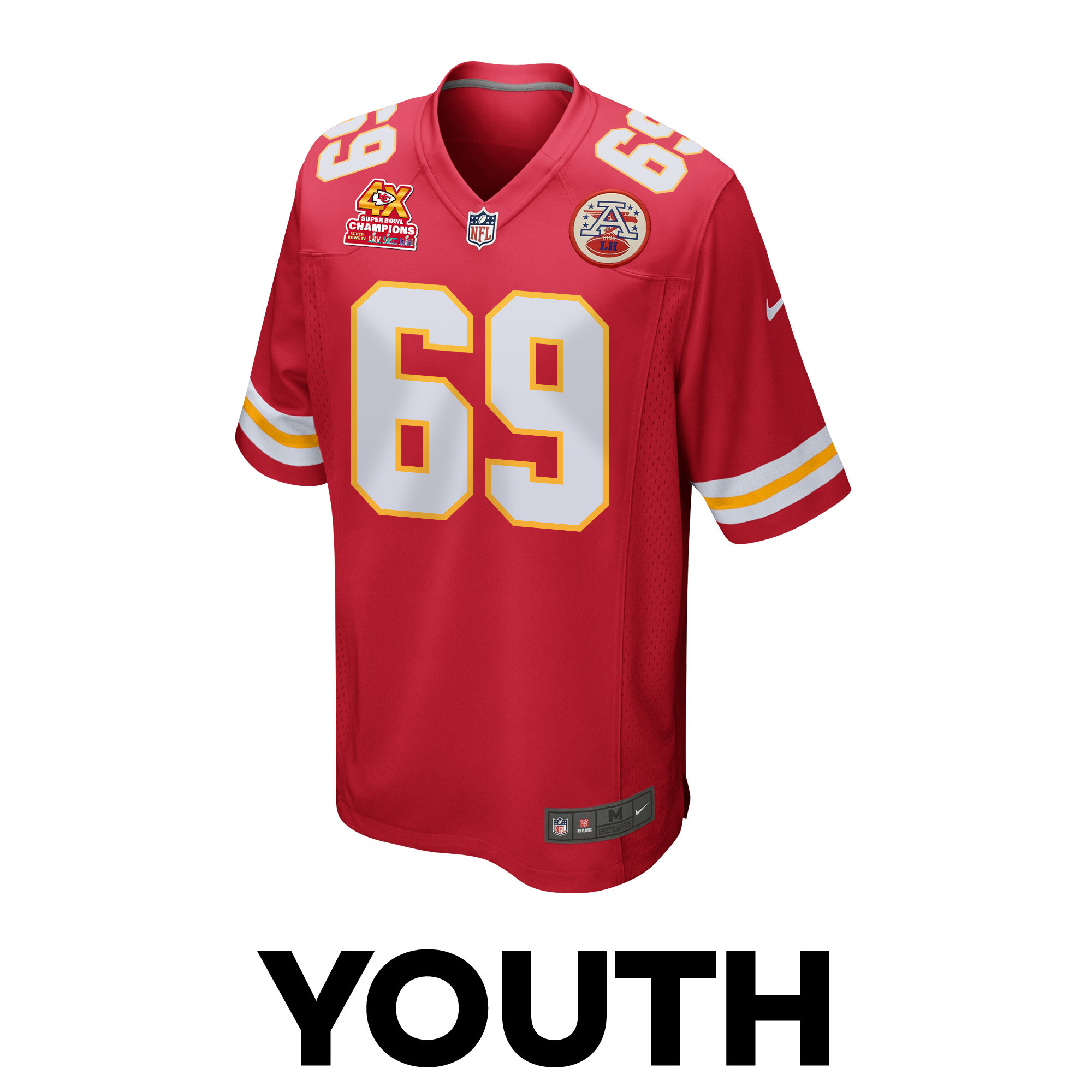 Mike Pennel #69 Kansas City Chiefs Super Bowl LVIII Champions 4X Game Jersey - Youth | Red - Image 2