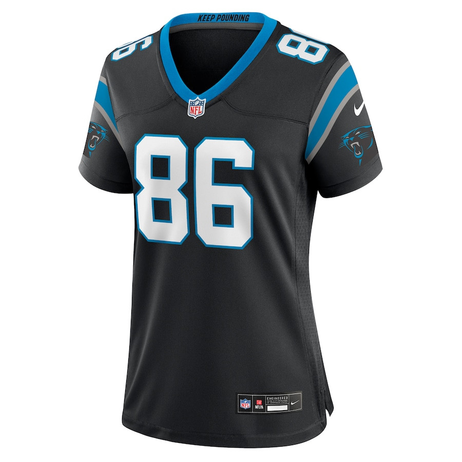 Alternative view of Mike Strachan #86 Carolina Panthers Game Jersey - Women's | Black