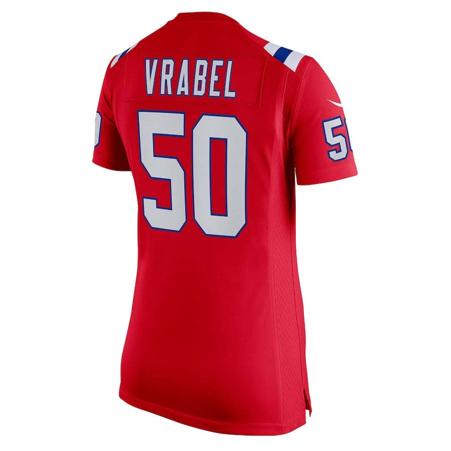 Mike Vrabel #50 New England Patriots Game Jersey - Women's | Red - Image 3