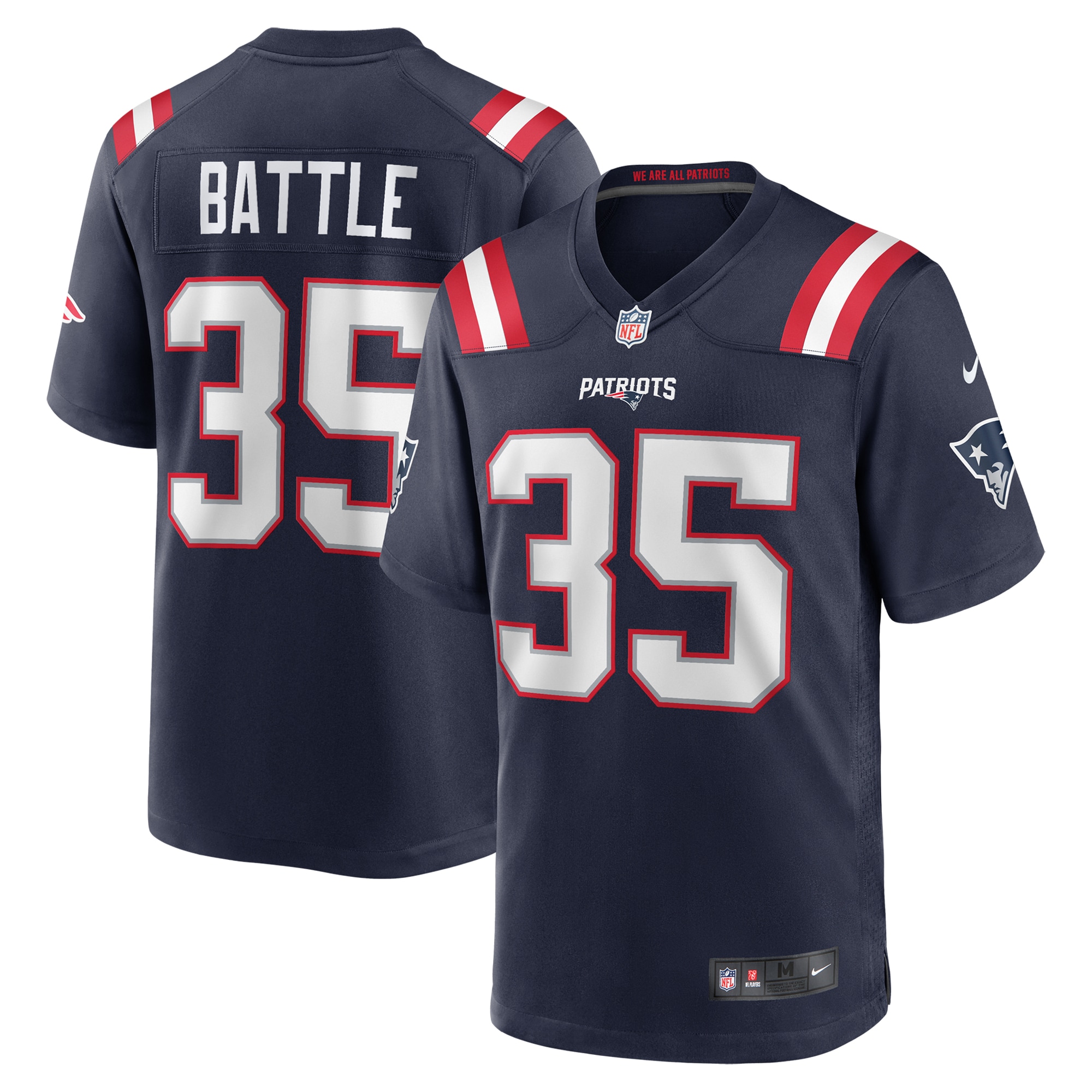 Miles Battle New England Patriots Game Jersey - Men's