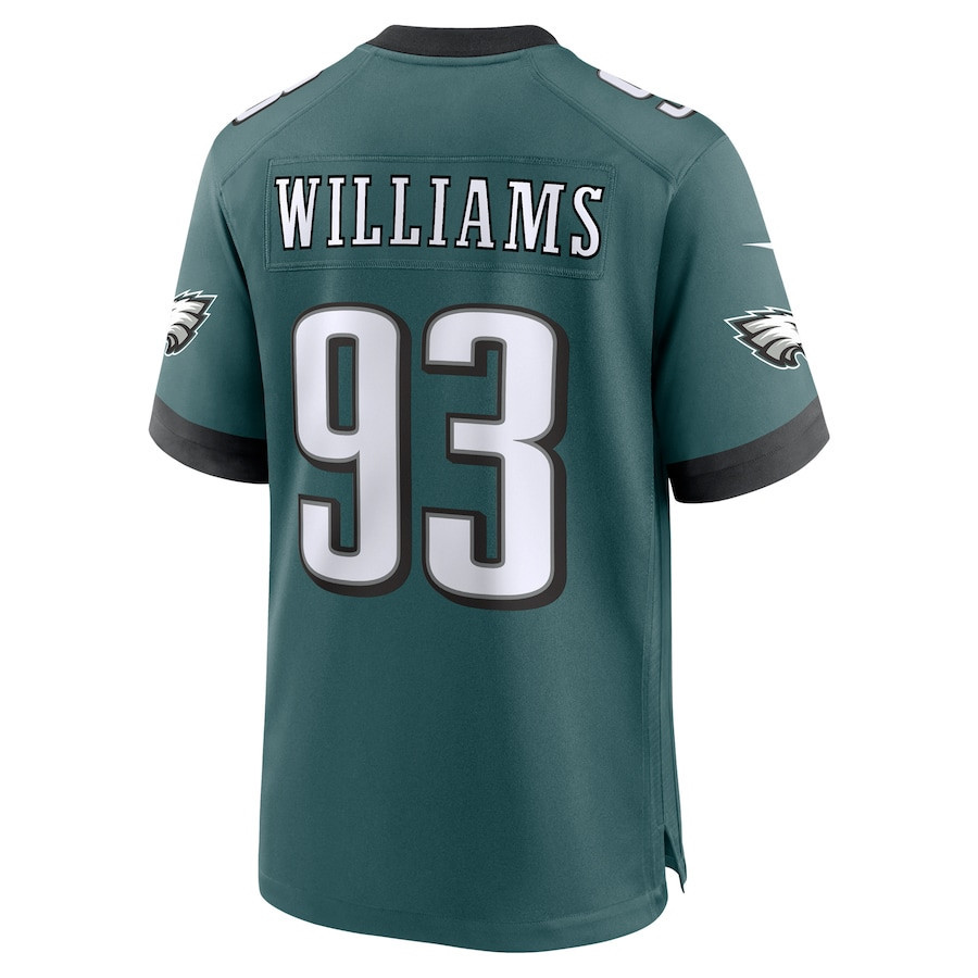 Milton Williams #93 Philadelphia Eagles Super Bowl LIX Game Jersey - Youth | Midnight Green - Image 3