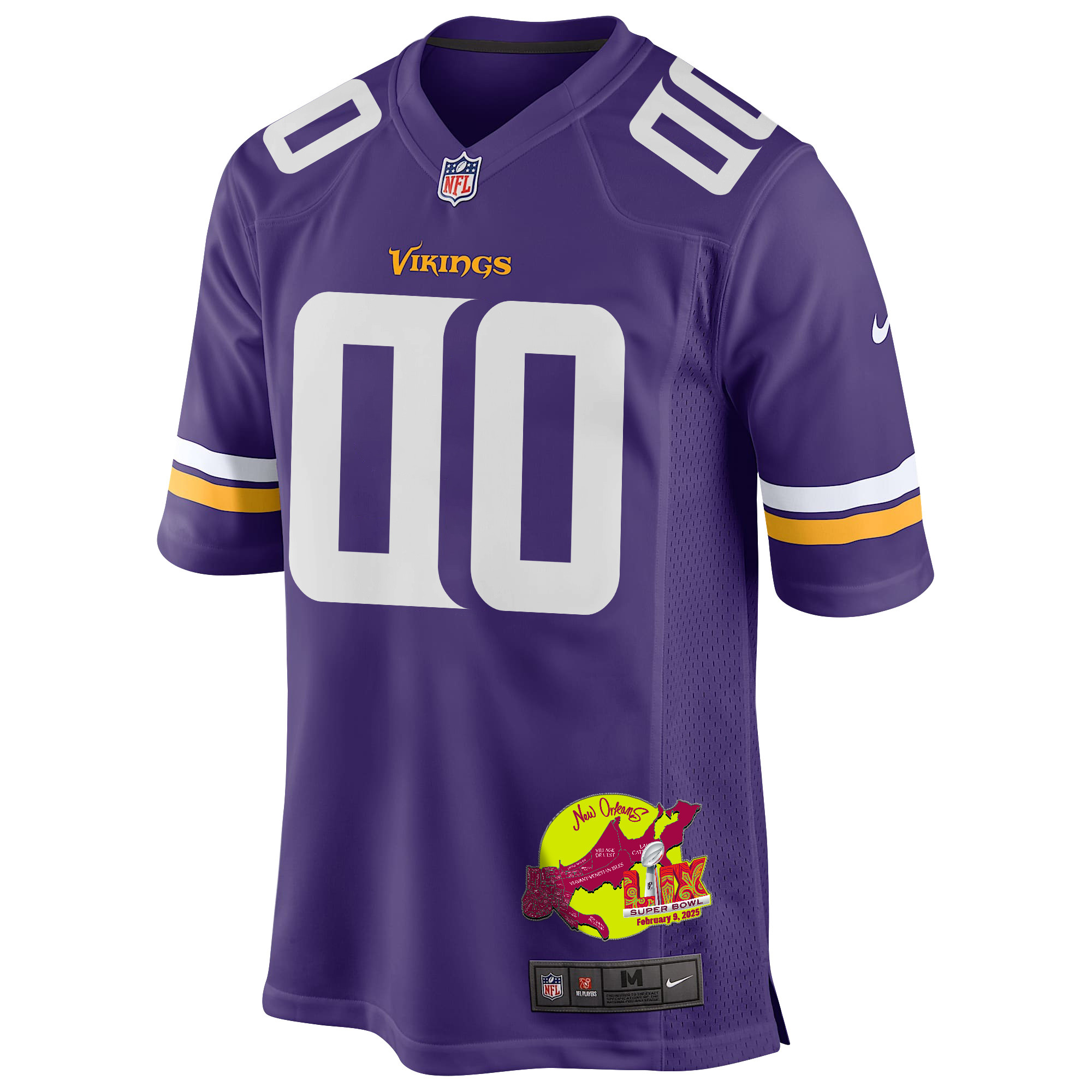 Minnesota Vikings Super Bowl LIX Game Jersey - Men's | Purple - Image 3