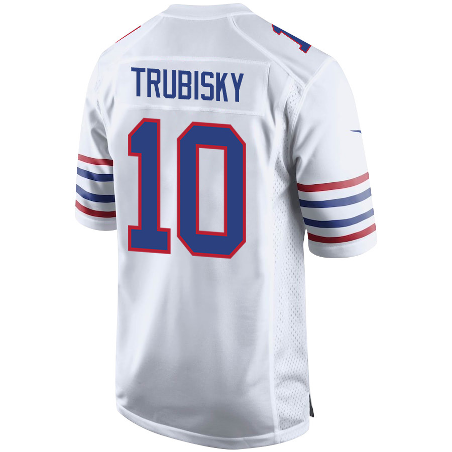 Mitch Trubisky #10 Buffalo Bills Alternate Game Jersey - Men's | White - Image 3