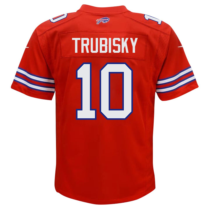 Alternative view of Mitch Trubisky #10 Buffalo Bills Game Jersey - Youth | Red