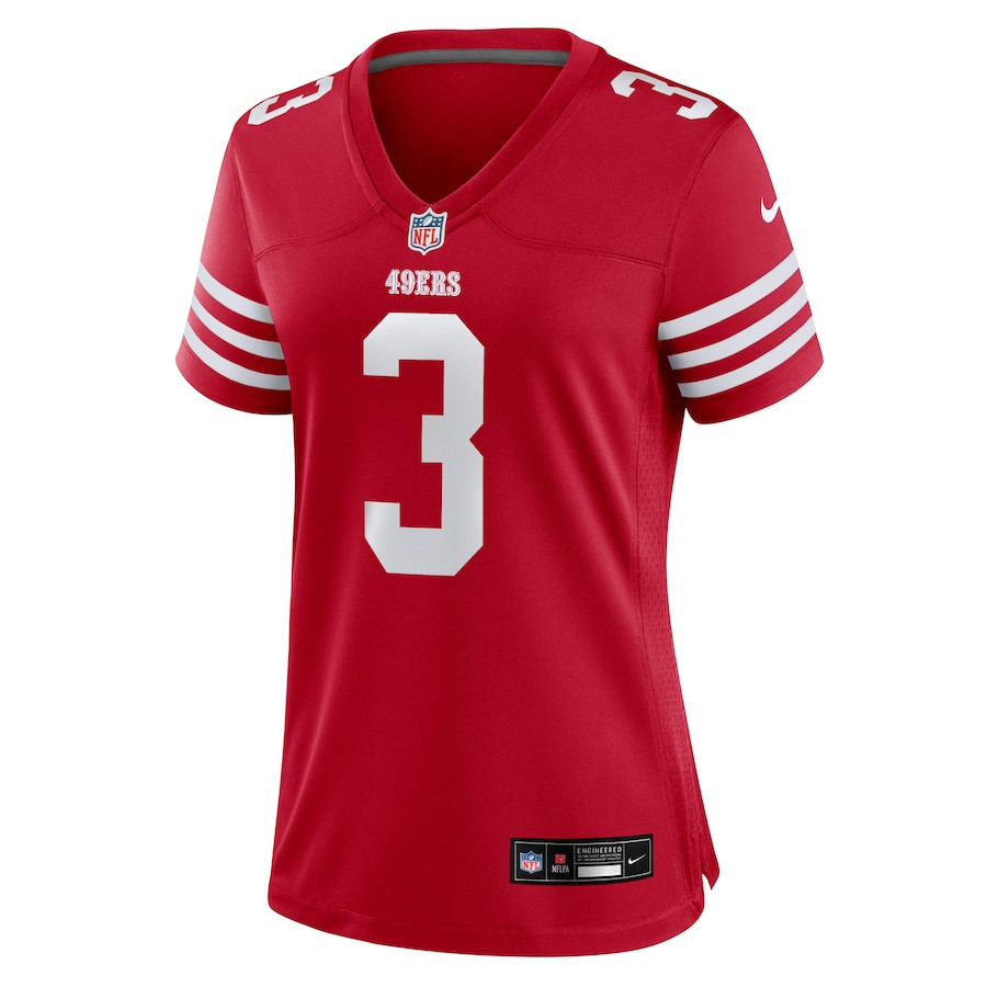 Alternative view of Mitch Wishnowsky #3 San Francisco 49ers Game Jersey - Women's | Scarlet