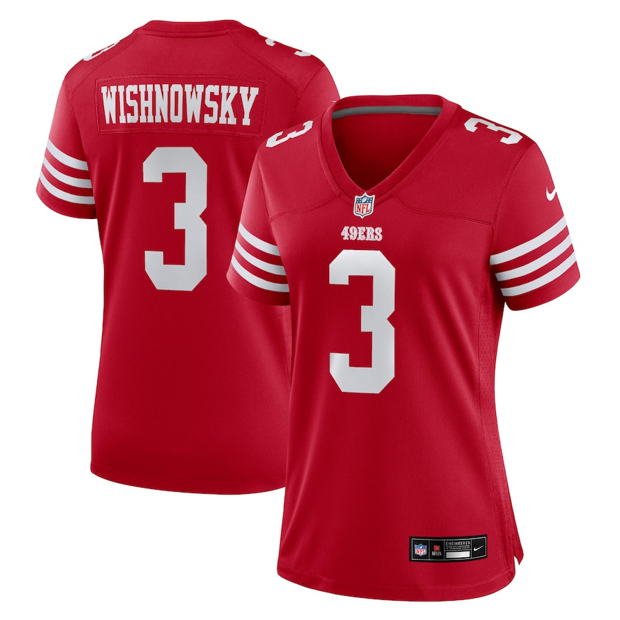 Mitch Wishnowsky #3 San Francisco 49ers Game Jersey - Women's | Scarlet