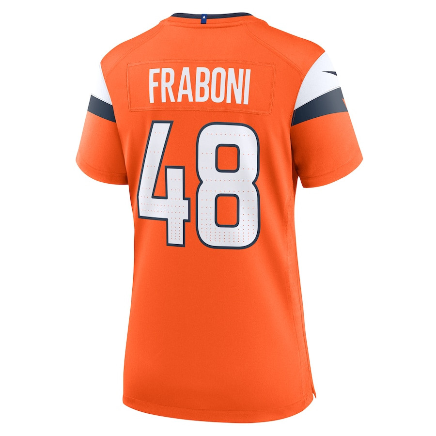 Mitchell Fraboni #48 Denver Broncos Game Jersey - Women's | Orange - Image 3