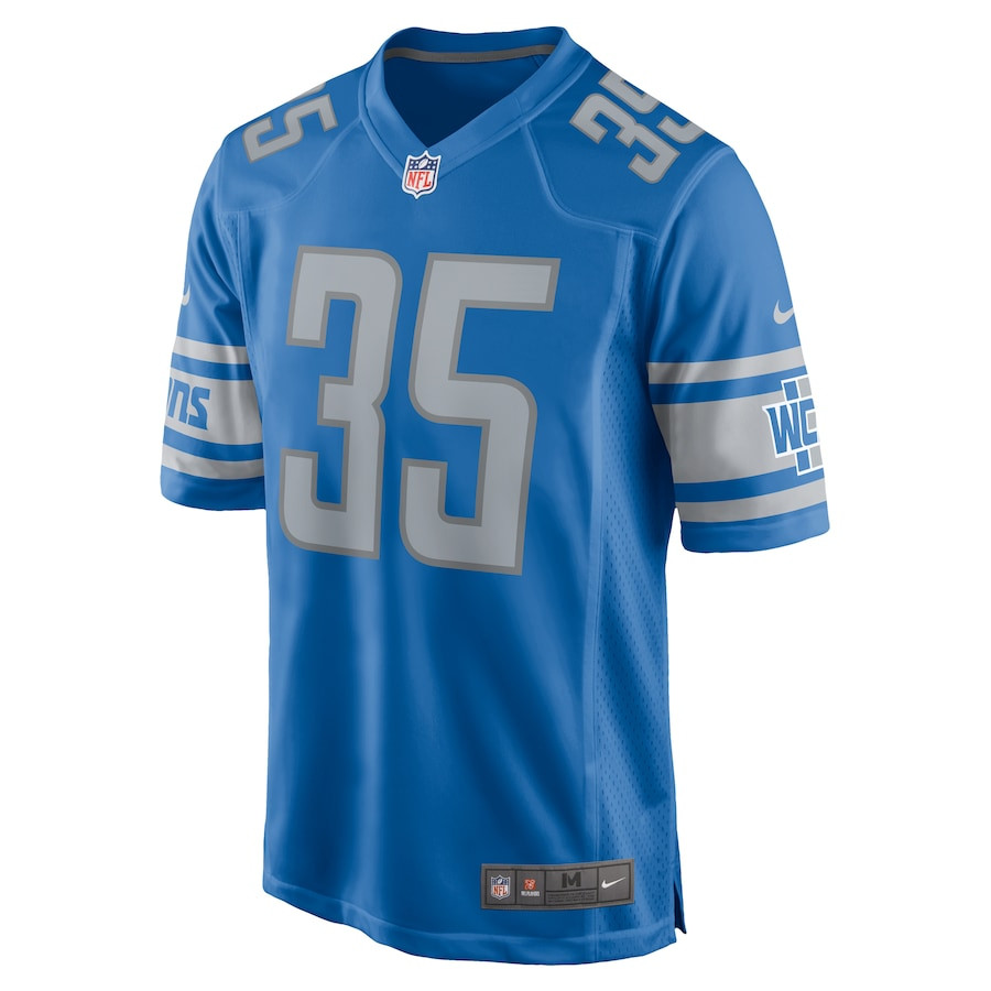 Alternative view of Mohamed Ibrahim #35 Detroit Lions Game Jersey - Men's | Blue