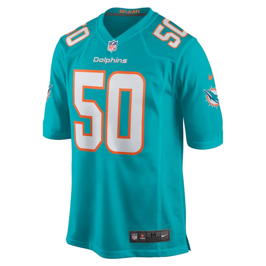Alternative view of Mohamed Kamara #50 Miami Dolphins Game Jersey - Men's | Aqua