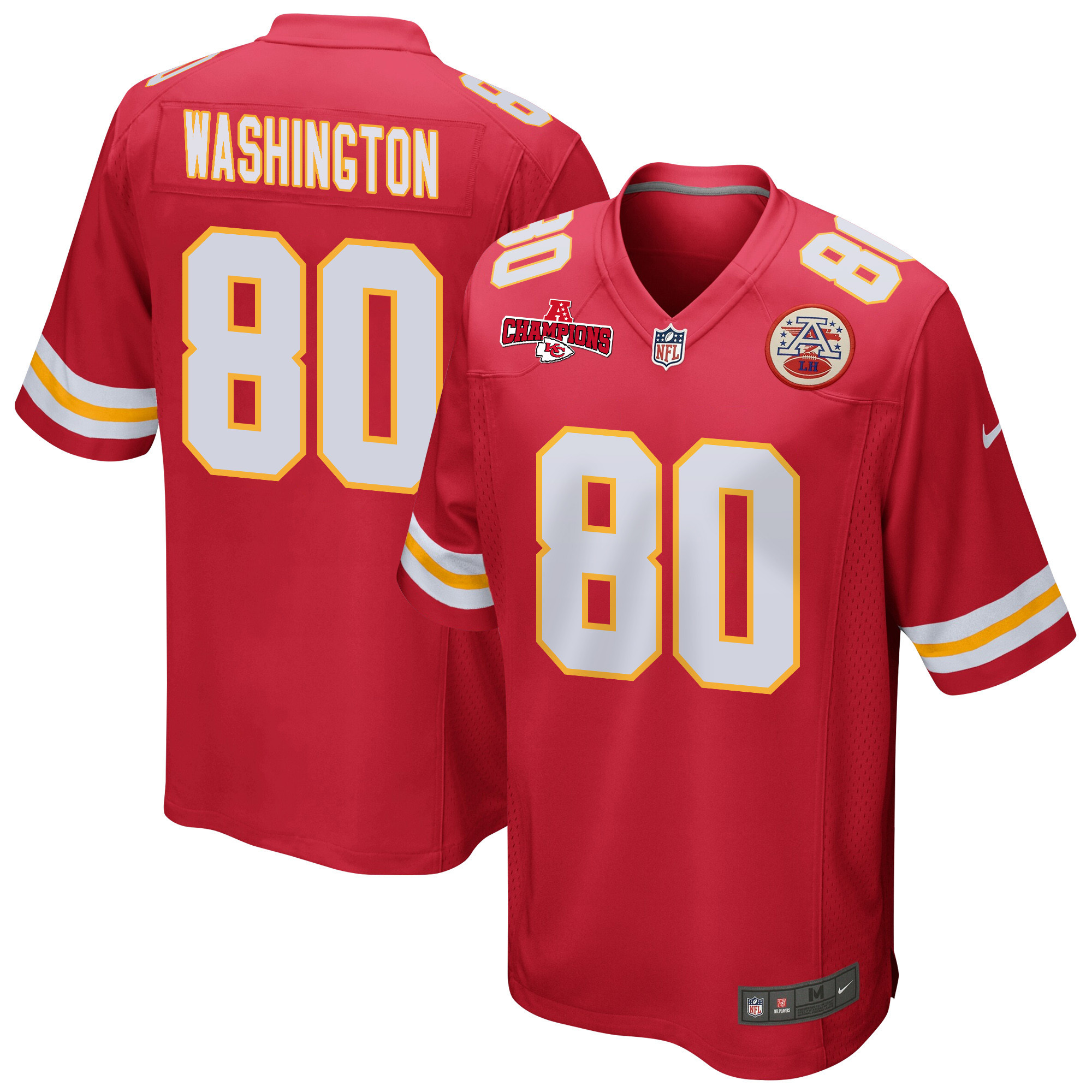 Montrell Washington #80 Kansas City Chiefs Game Jersey - Men's | Red