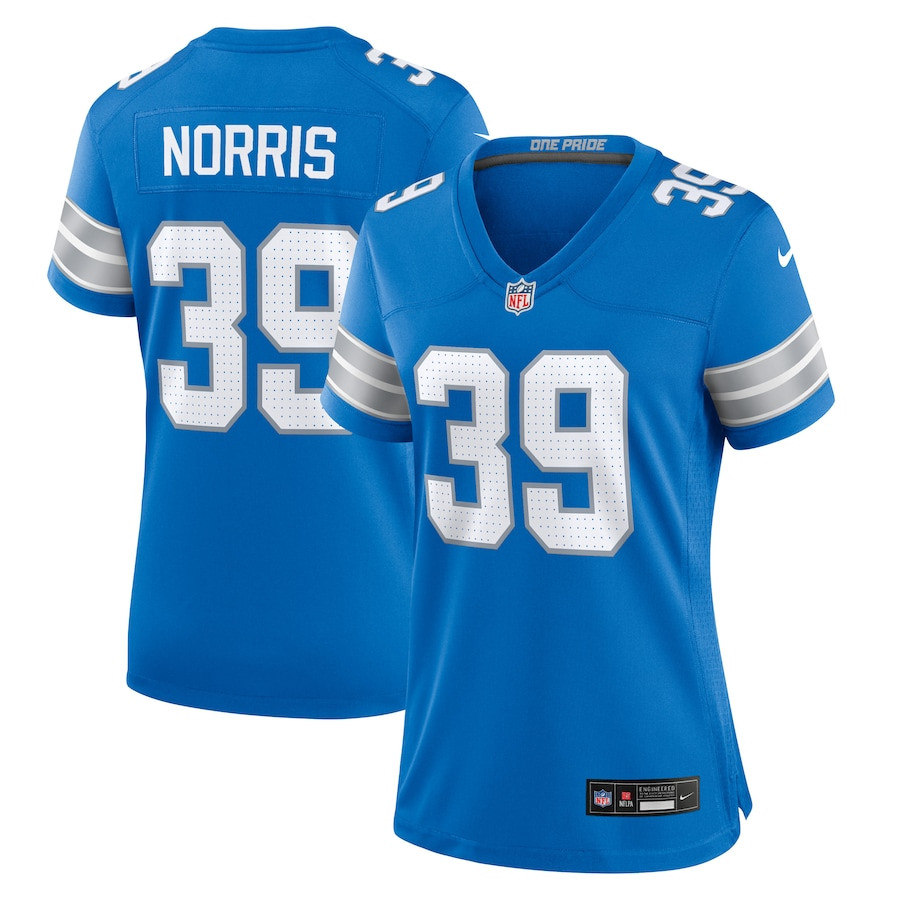 Morice Norris #39 Detroit Lions Game Jersey - Women's | Blue