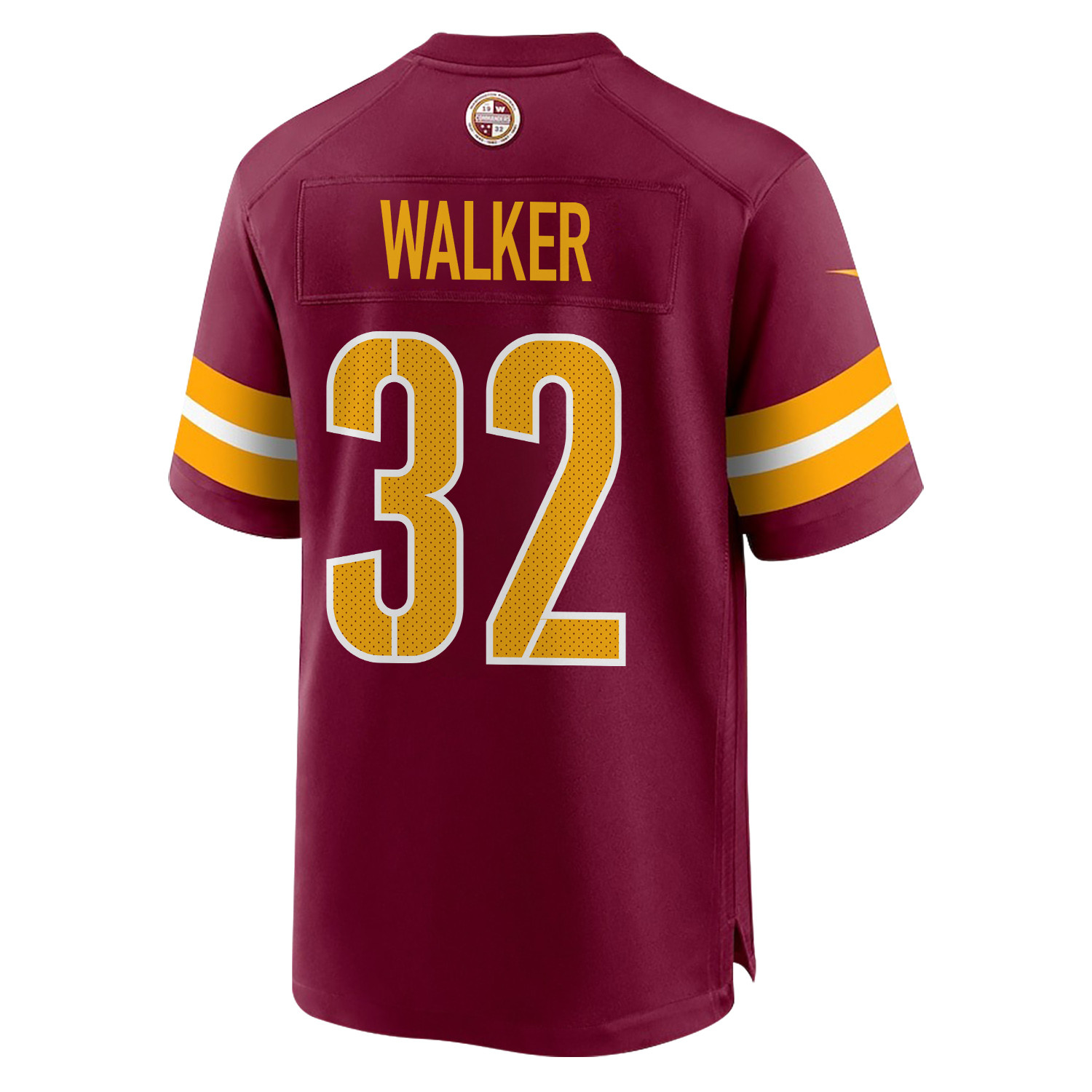 Alternative view of Mykal Walker #32 Washington Commanders Super Bowl LIX Champions Patch Game Jersey - Men's | Burgundy