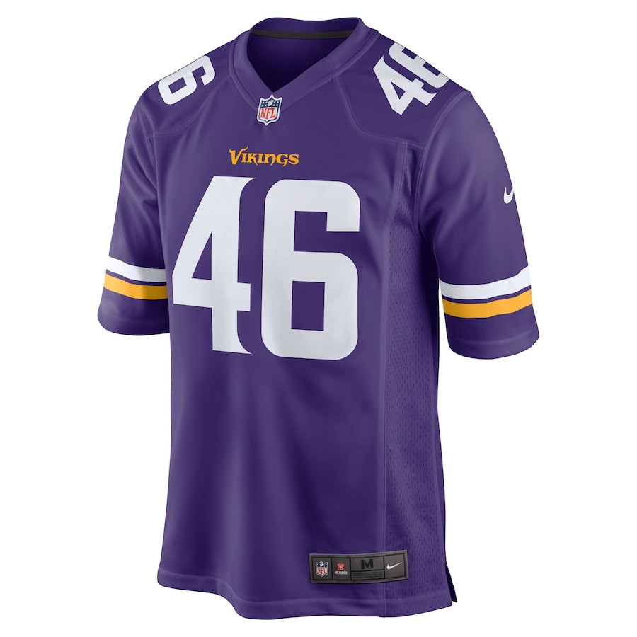 Alternative view of Myles Dorn #46 Minnesota Vikings Game Jersey - Men's | Purple