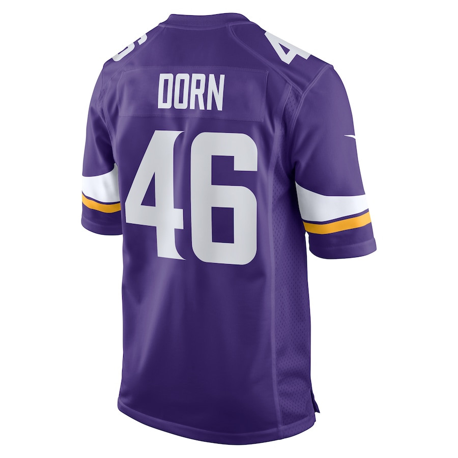 Myles Dorn #46 Minnesota Vikings Game Jersey - Men's | Purple - Image 3