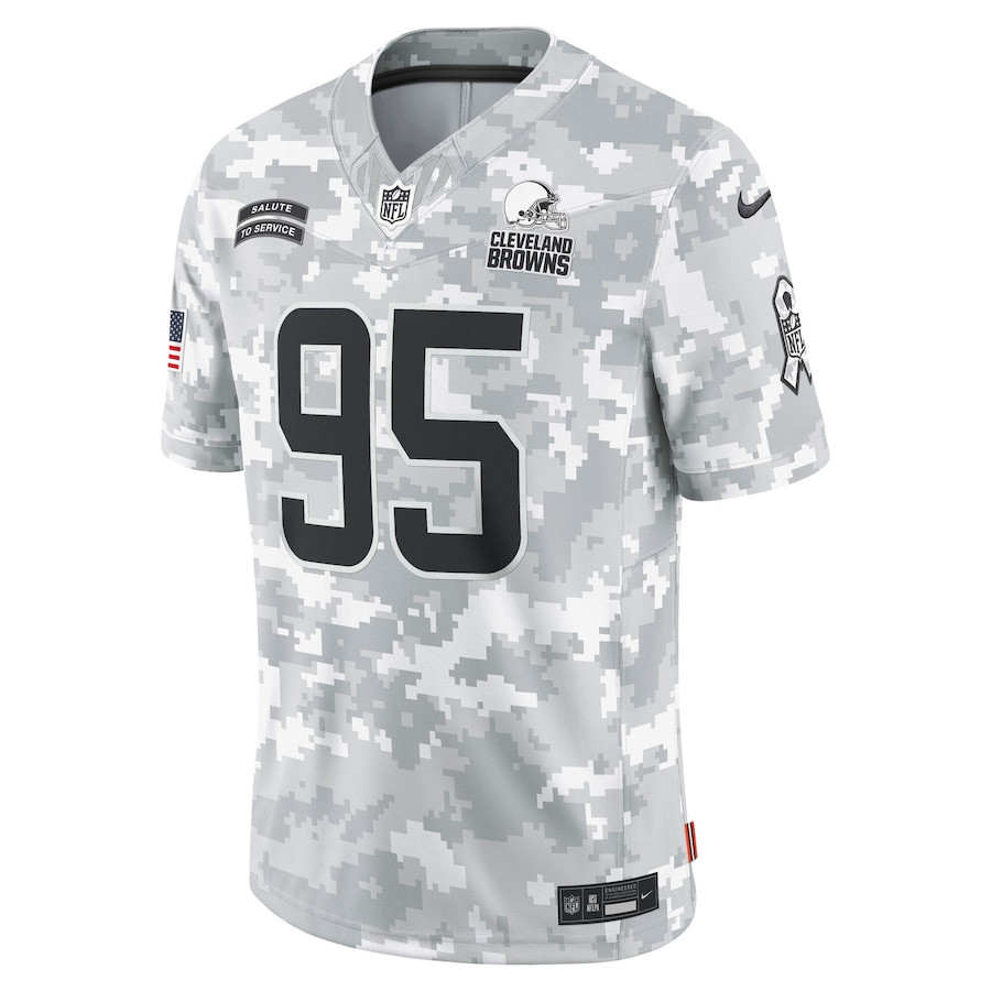 Alternative view of Myles Garrett #95 Cleveland Browns Salute To Service Limited Jersey - Men's | Arctic Camo