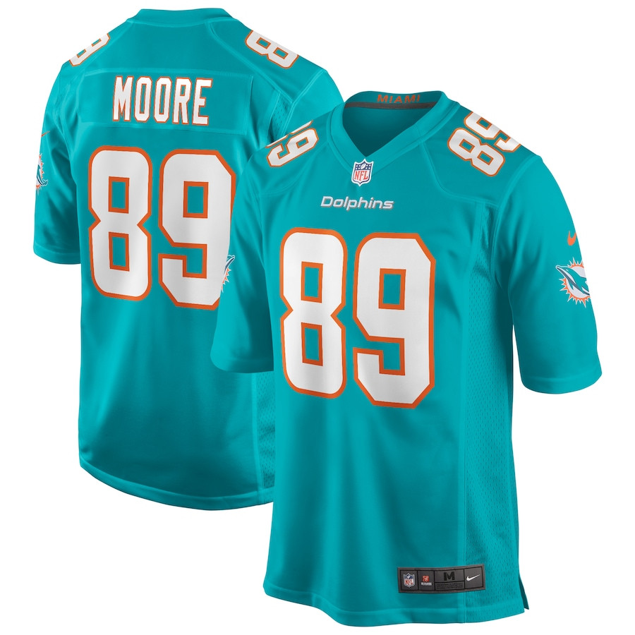 Nat Moore #89 Miami Dolphins Game Jersey - Men's | Aqua