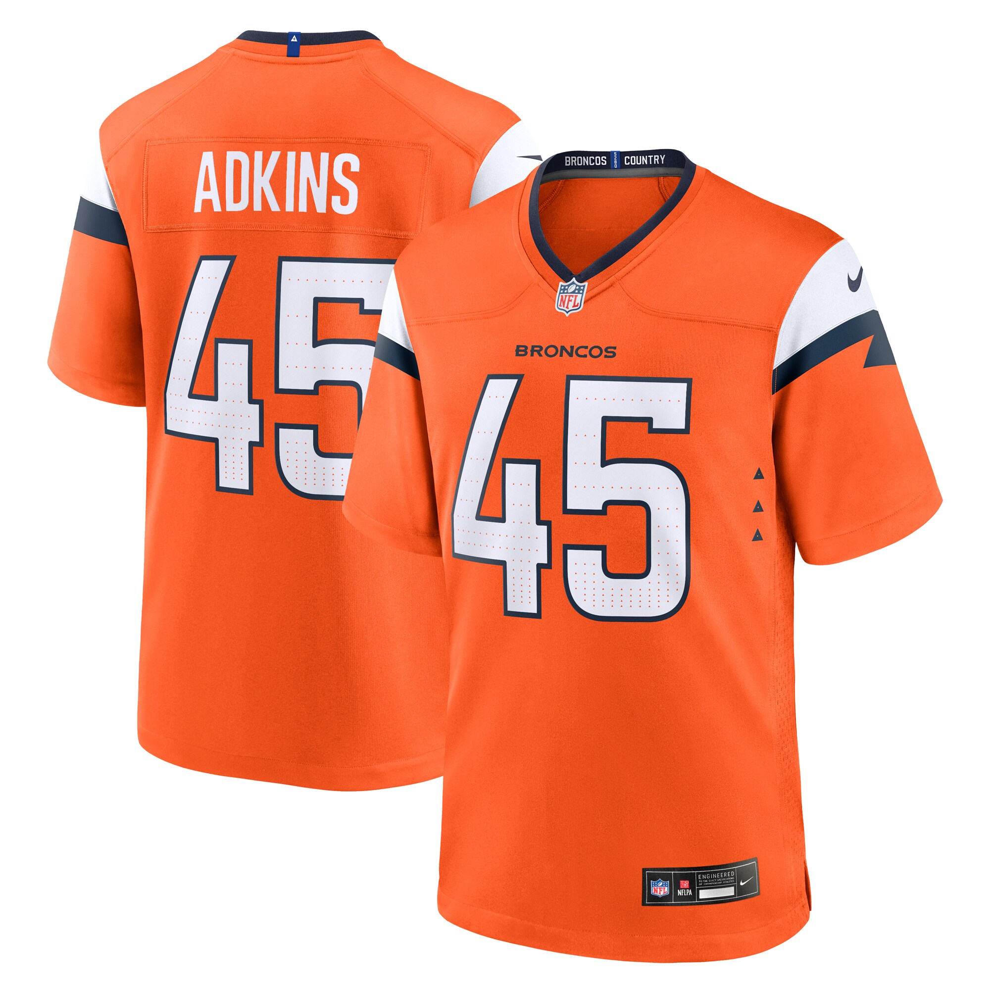 Nate Adkins Denver Broncos Game Jersey - Men's