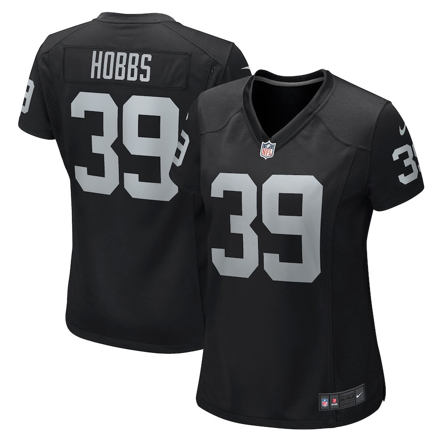 Nate Hobbs #39 Las Vegas Raiders Game Jersey - Women's | Black