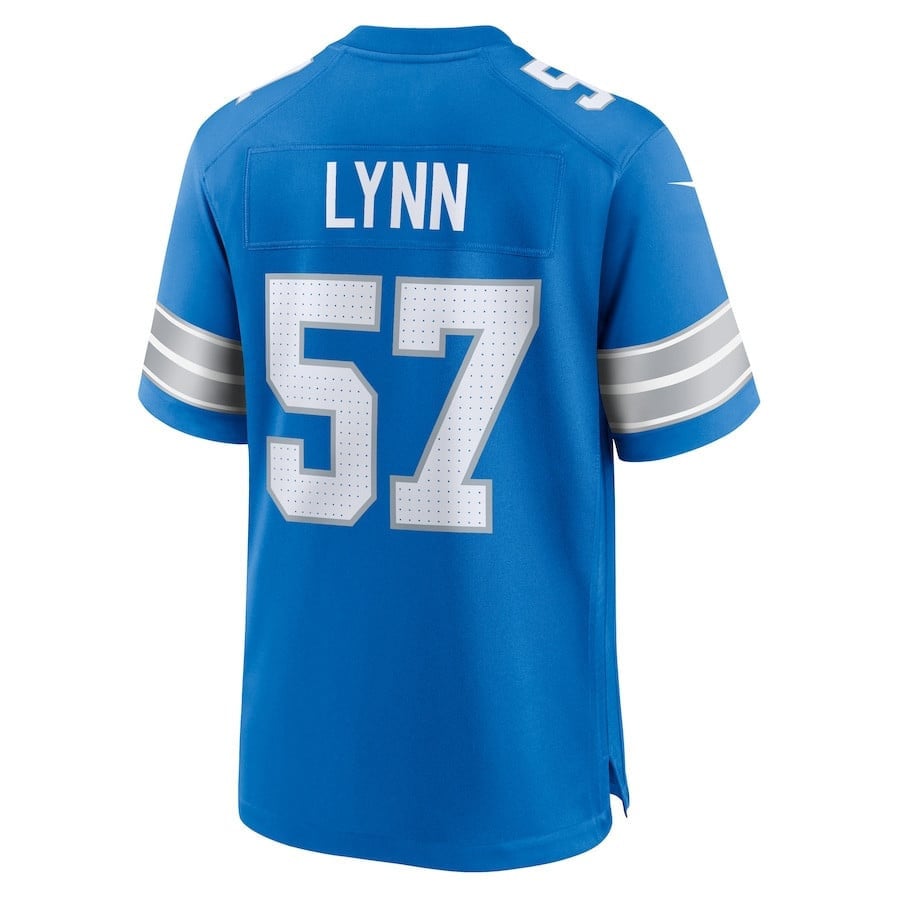 Nate Lynn #57 Detroit Lions Game Jersey - Men's | Blue - Image 3