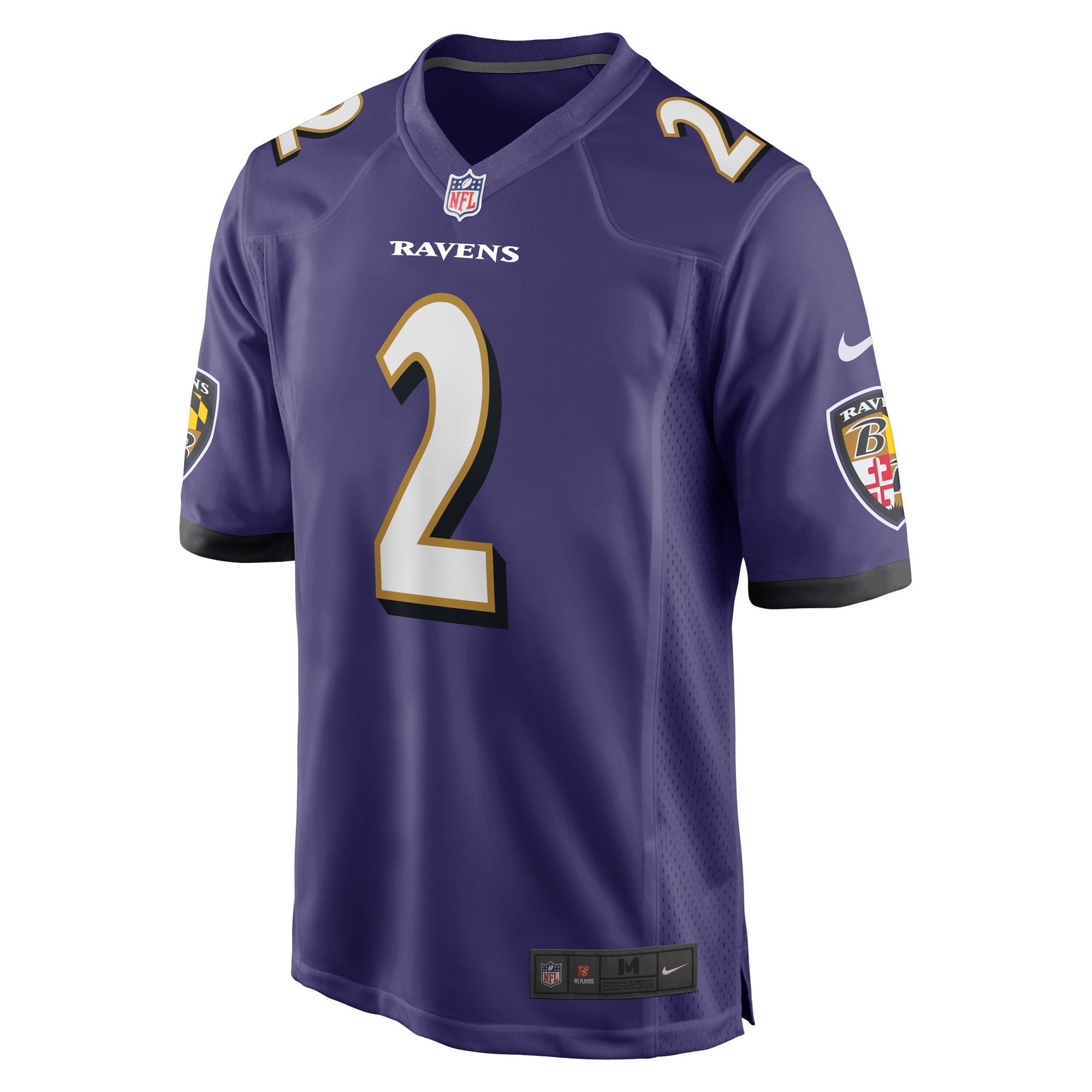 Alternative view of Nate Wiggins Baltimore Ravens Game Jersey - Men's