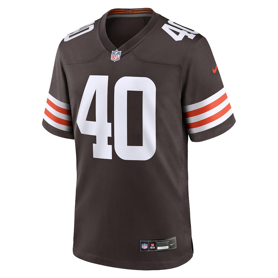 Alternative view of Nathaniel Watson #40 Cleveland Browns Game Jersey - Men's | Brown