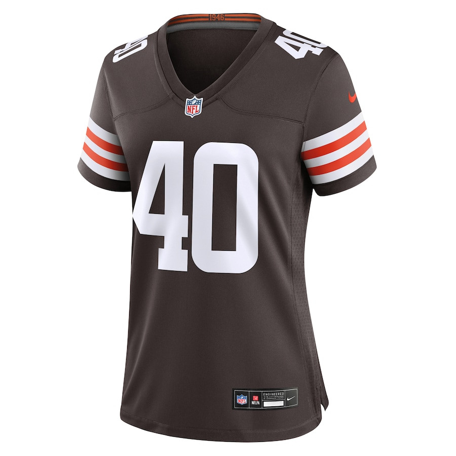 Alternative view of Nathaniel Watson #40 Cleveland Browns Game Jersey - Women's | Brown