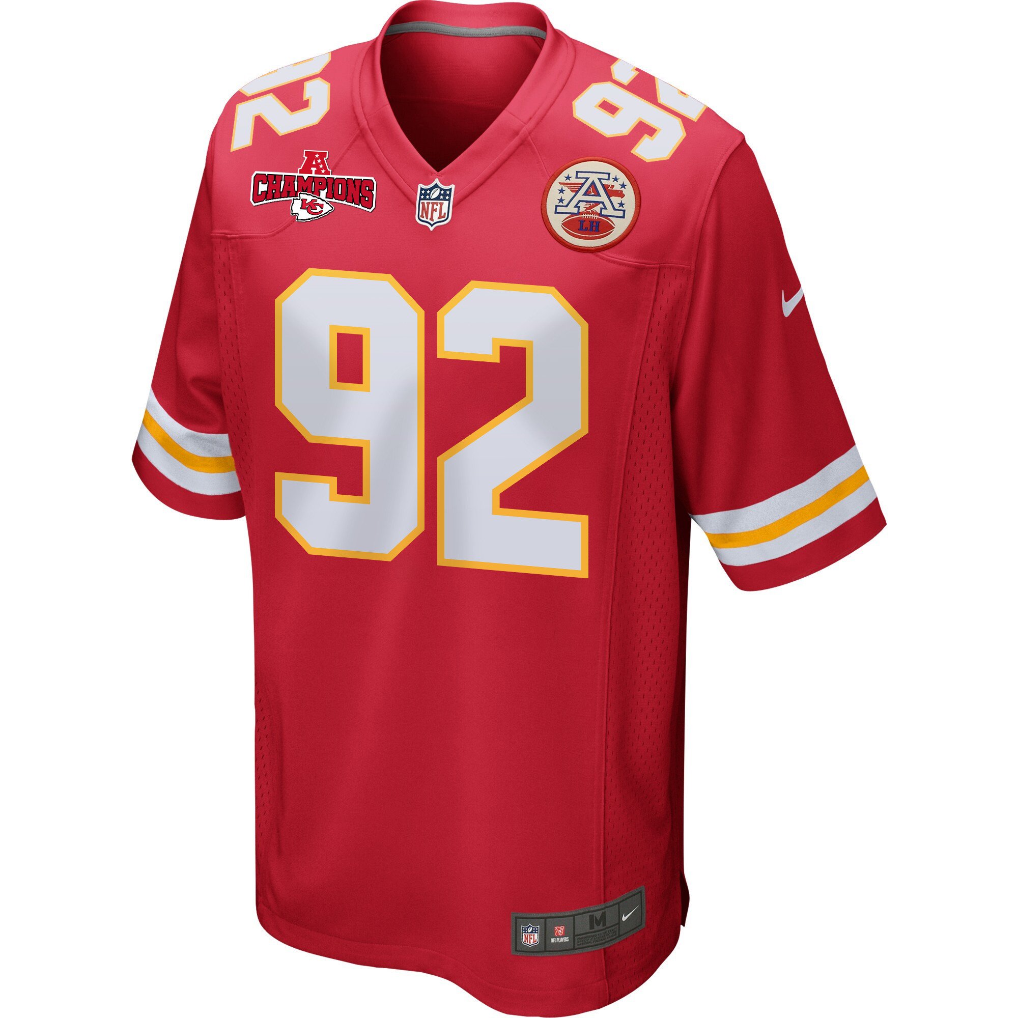 Alternative view of Neil Farrell #92 Kansas City Chiefs Game Jersey - Men's | Red