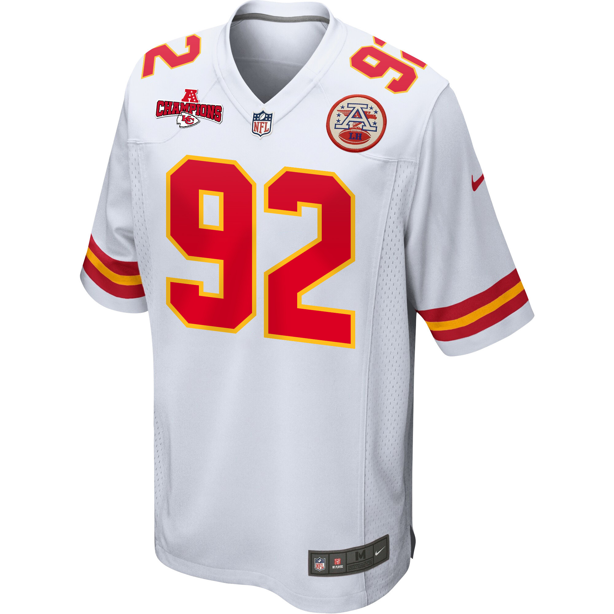 Alternative view of Neil Farrell #92 Kansas City Chiefs Game Jersey - Men's | White