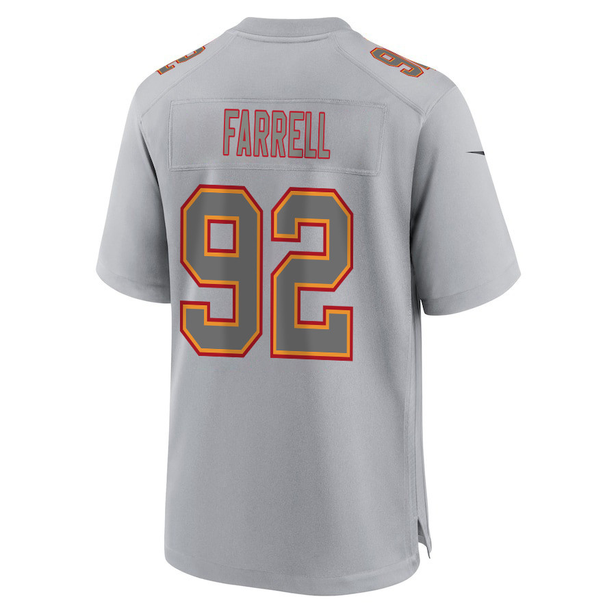 Neil Farrell #92 Kansas City Chiefs Super Bowl LVIII Champions 4 Stars Patch Game Jersey - Men's | Gray - Image 3