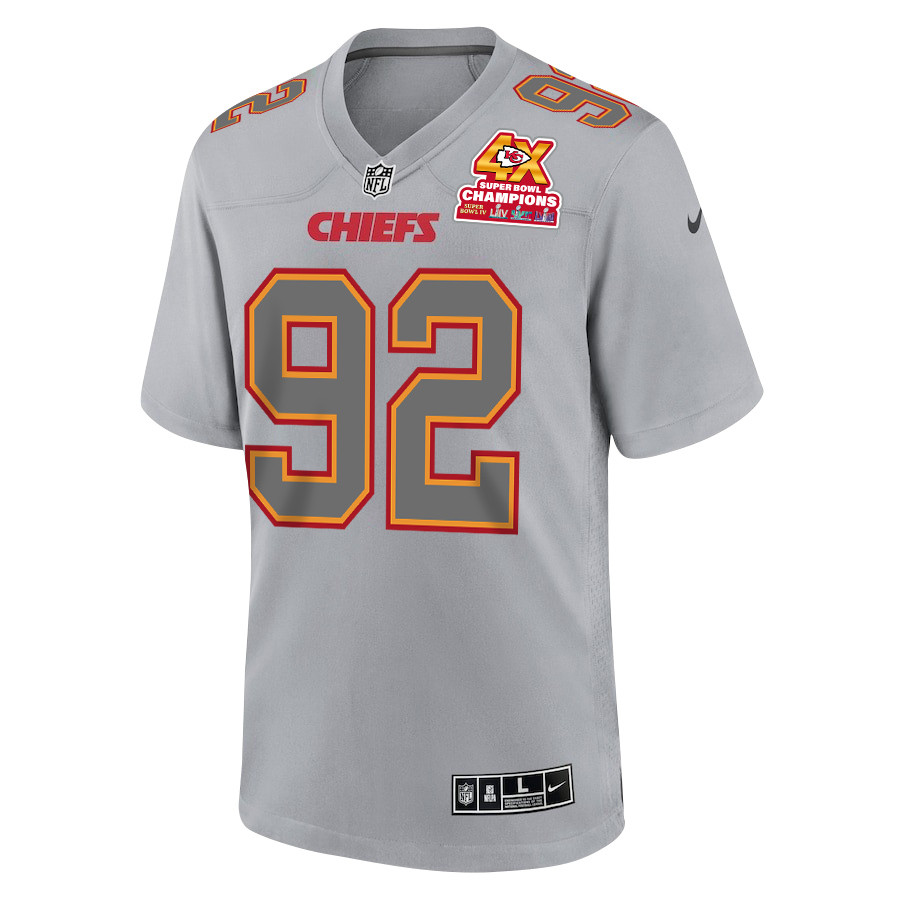 Alternative view of Neil Farrell #92 Kansas City Chiefs Super Bowl LVIII Champions 4X Game Jersey - Men's | Gray